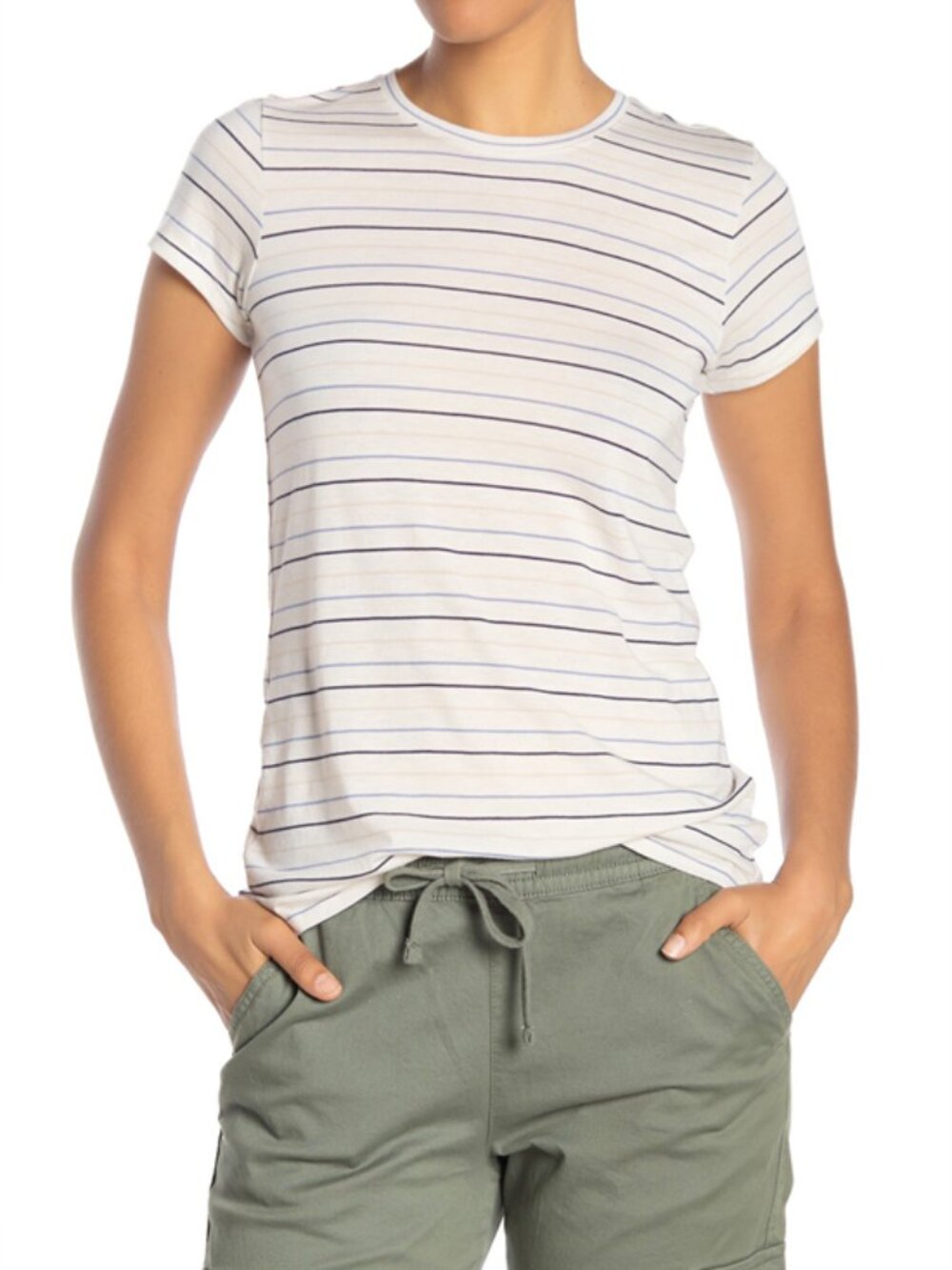 NWT $80 Vince Blue Stripe Little Boy Crewneck Short Sleeve T-Shirt Tee SIZE M